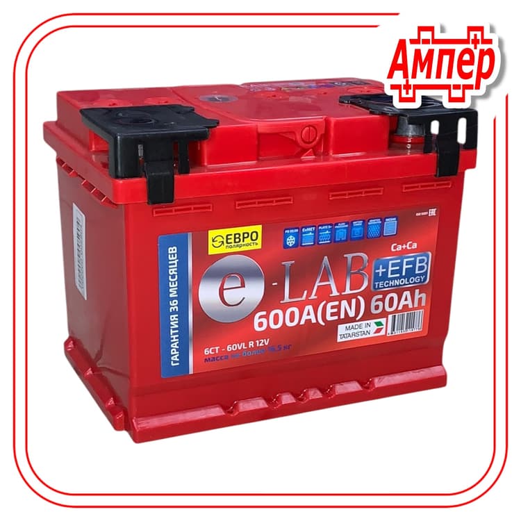 Аккумулятор Elab 60Ah EFB (L2)