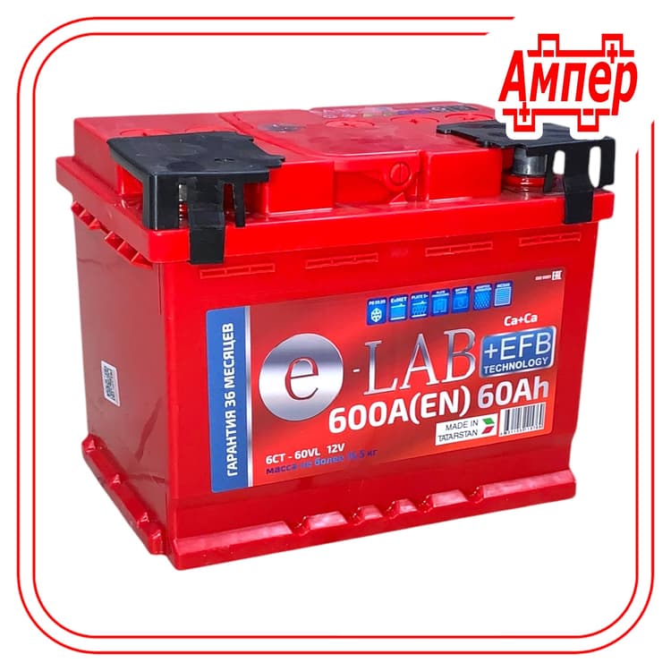 Аккумулятор Elab 60Ah EFB (L2)